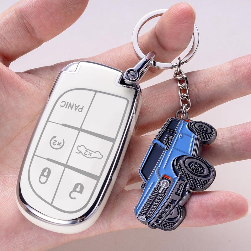 SINLAKUA for Bronco Keychain 4 door key chain Fob Cover Cool Mods Key Chain Sport Accessories compatible with Ford Bronco 2021 2022 2023(Velocity Blue) - Image 3